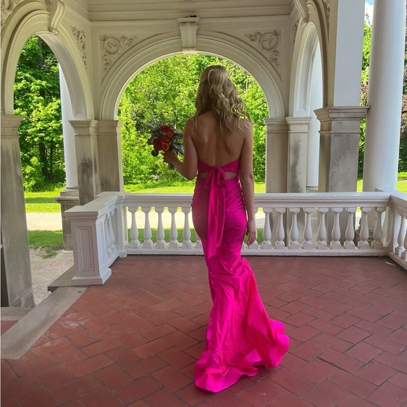 Hot Pink Amarra Prom Dress - Picture 4 of 4